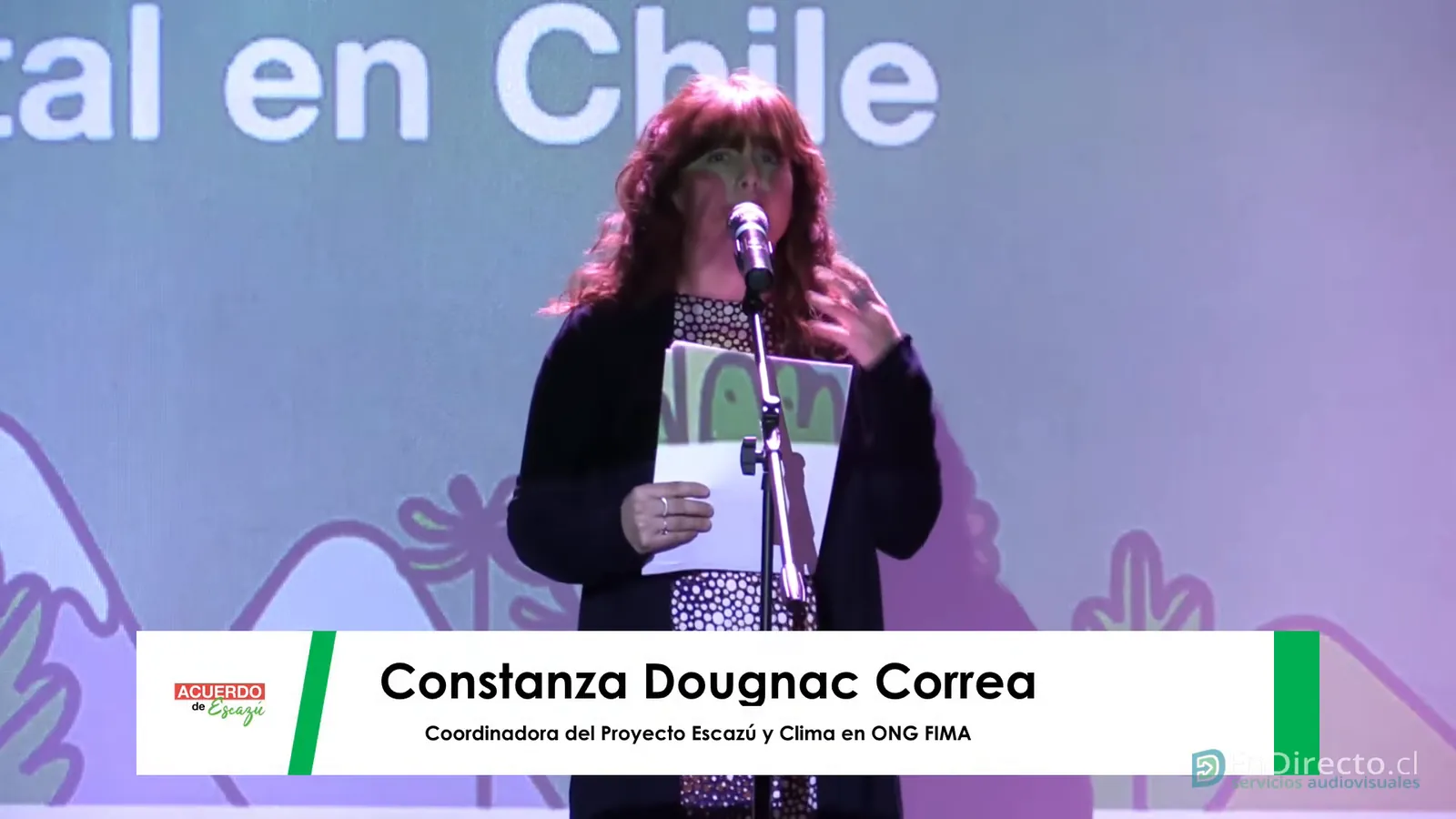 Constanza Dougnac Correa, de ONG FIMA, en la bienvenida