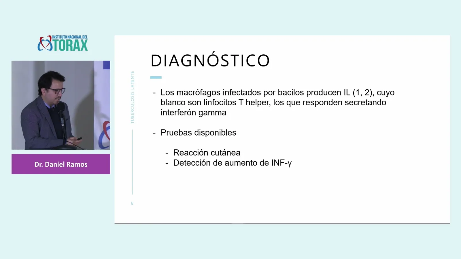 Dr. Daniel Ramos en recuadro con su presentación